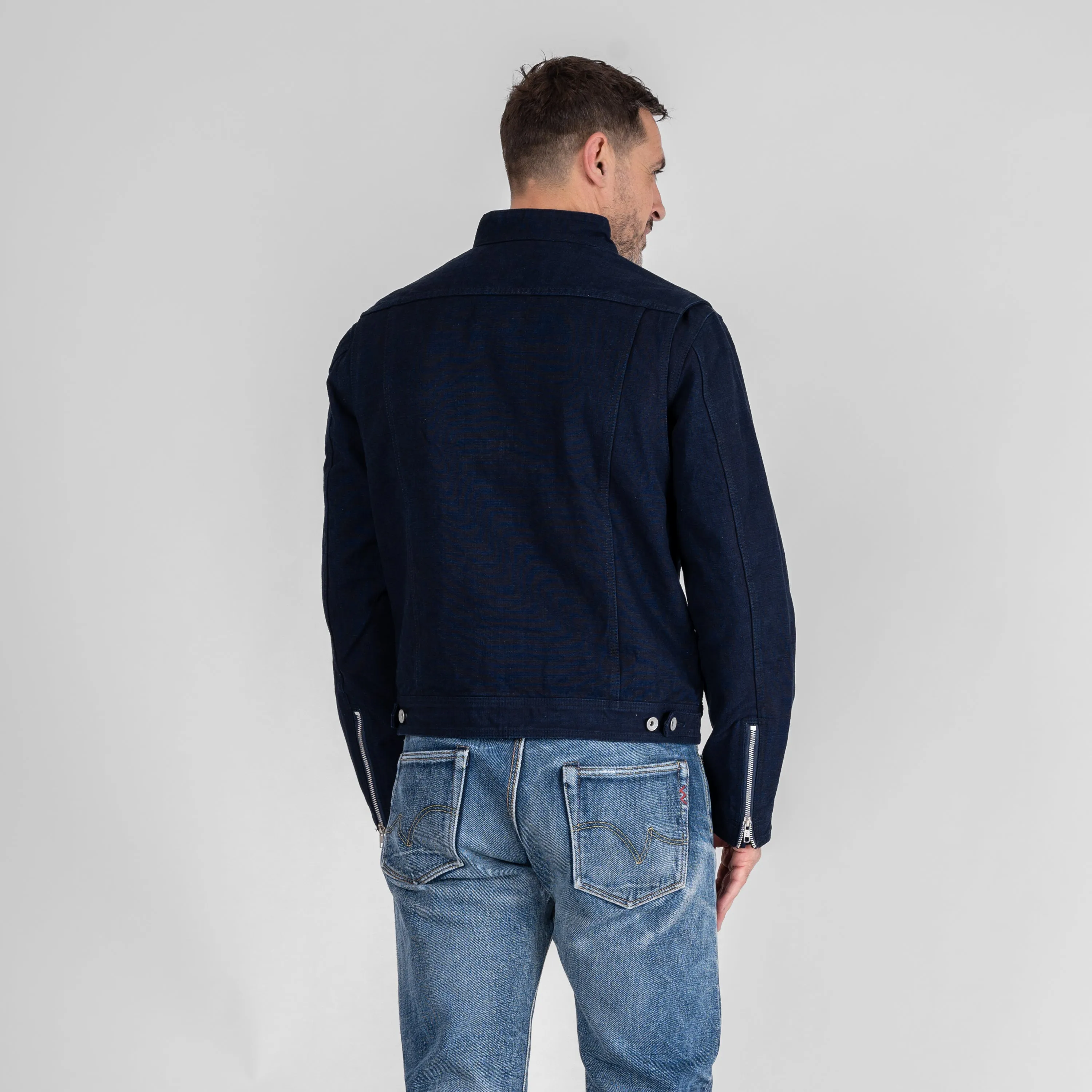 13oz Oxford Cloth Riders Jacket - Indigo