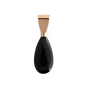 14K Gold Onyx Drop Pendant