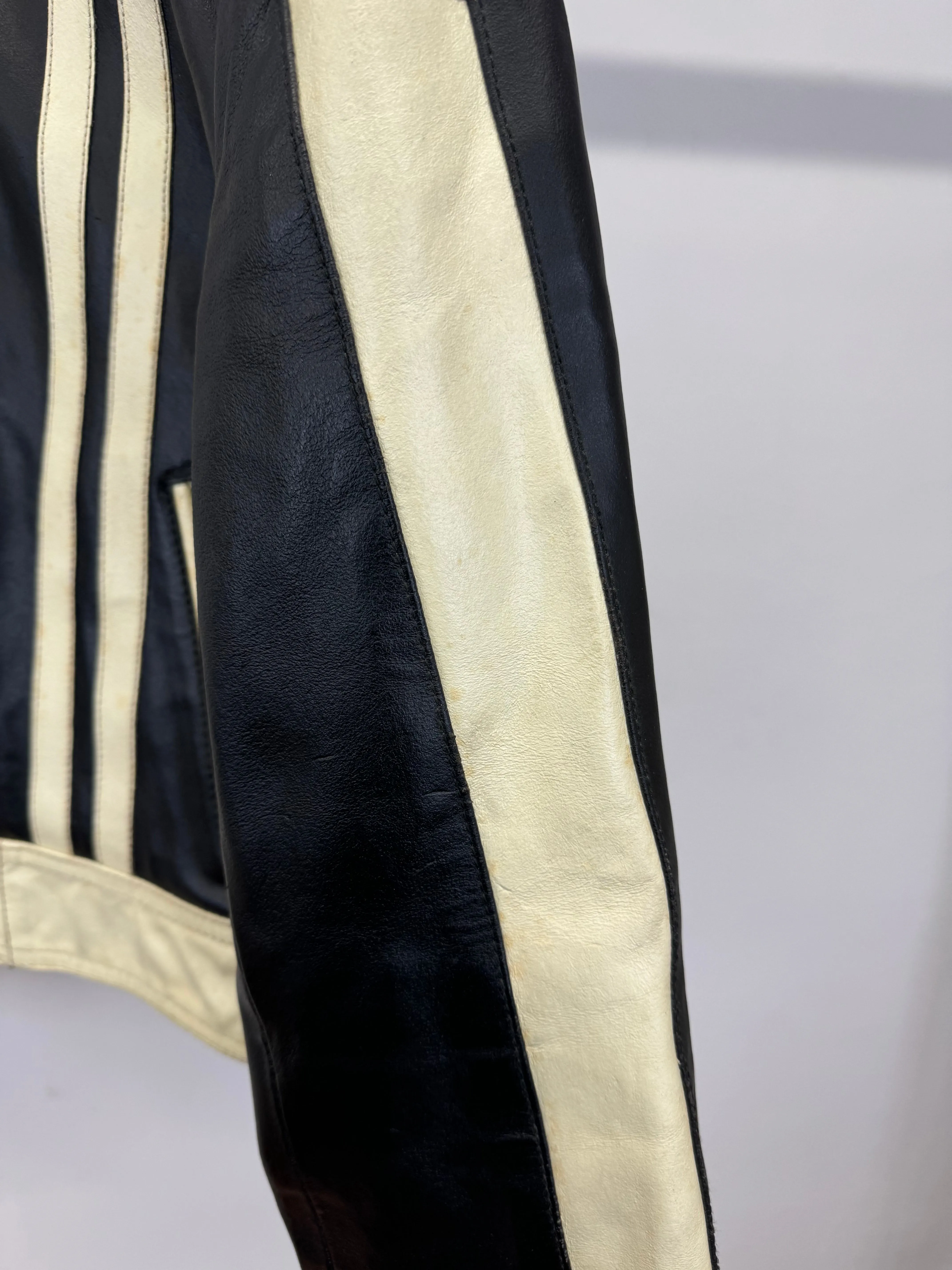 1980s Armani cropped biker leather jacket