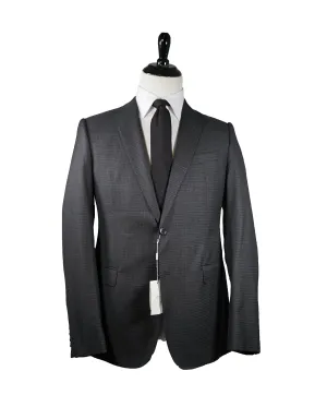 $2,000 ARMANI COLLEZIONI - “M Line” Micro-Check Basket Weave Gray Suit - 42S