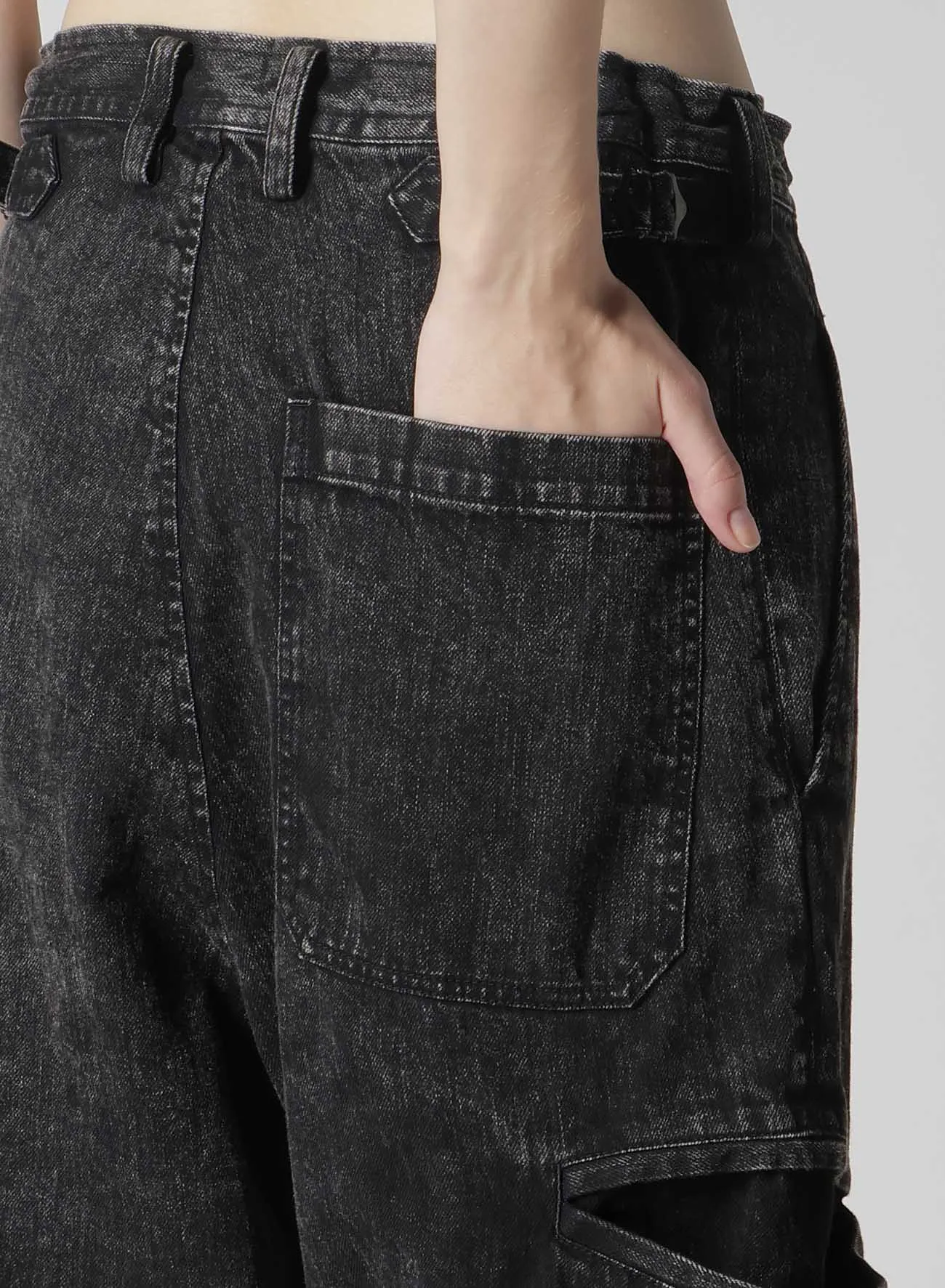 8OZ BLEACHED DENIM TAPERED PANTS