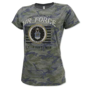 Air Force Ladies Vintage Stencil T-Shirt (Camo)