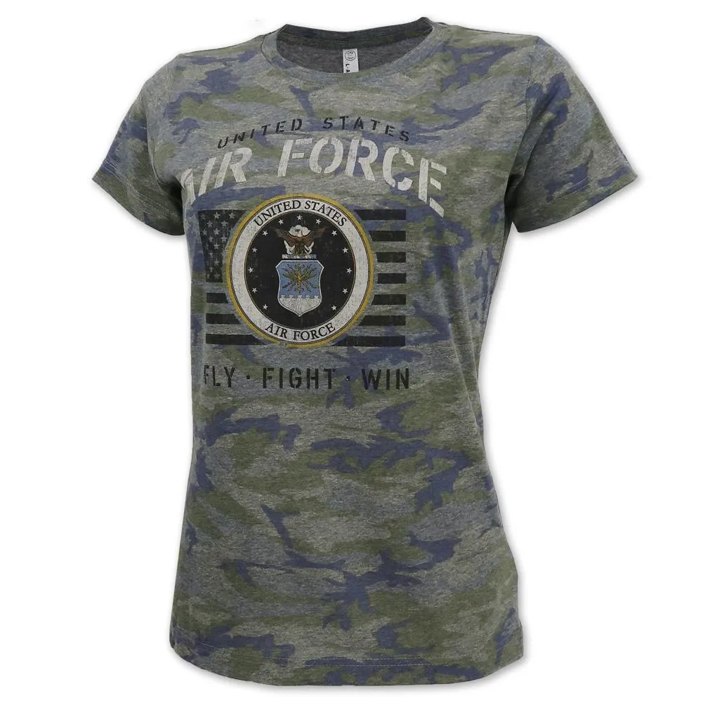 Air Force Ladies Vintage Stencil T-Shirt (Camo)