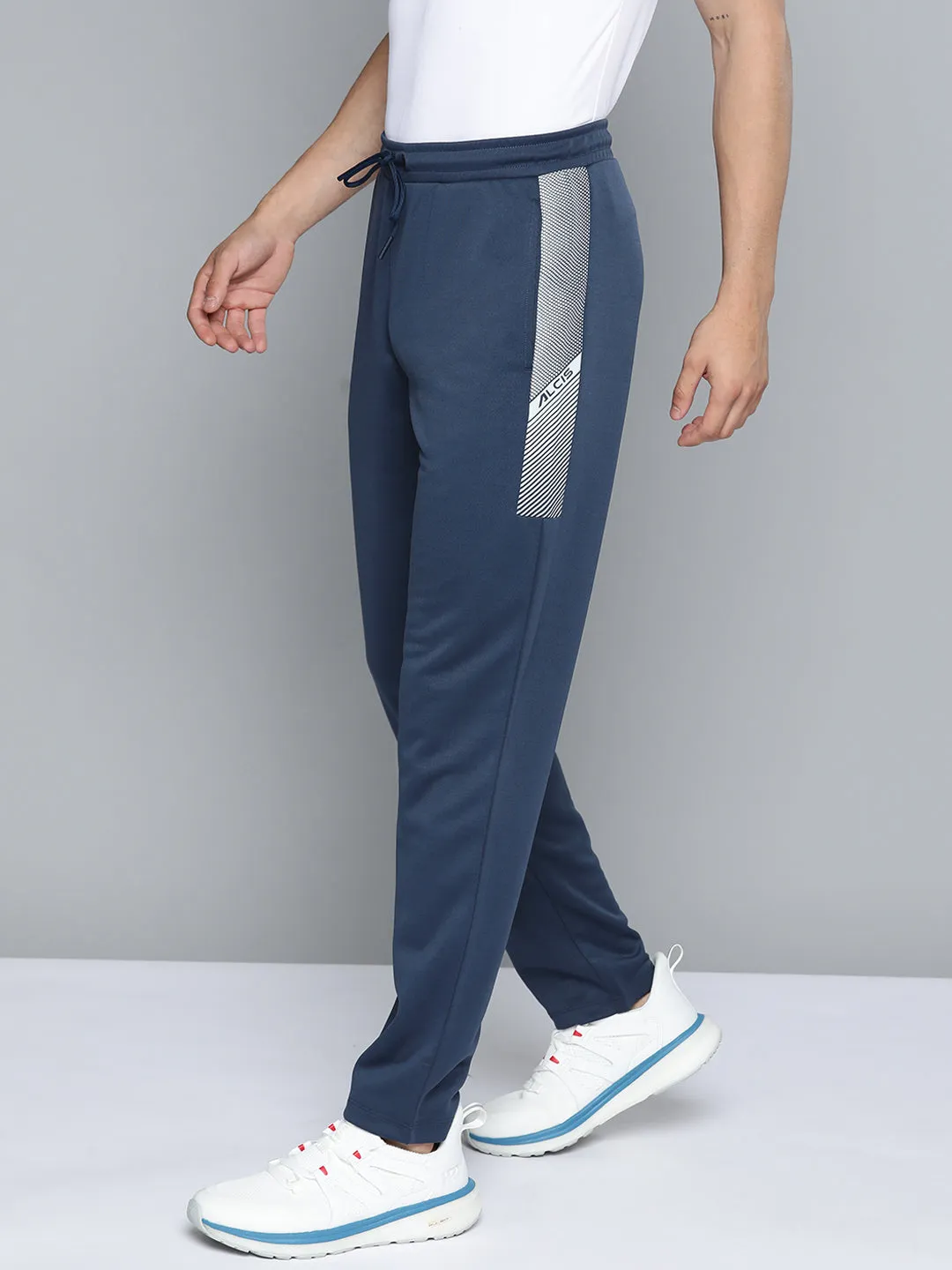 Alcis Men Navy Blue Solid Track Pants