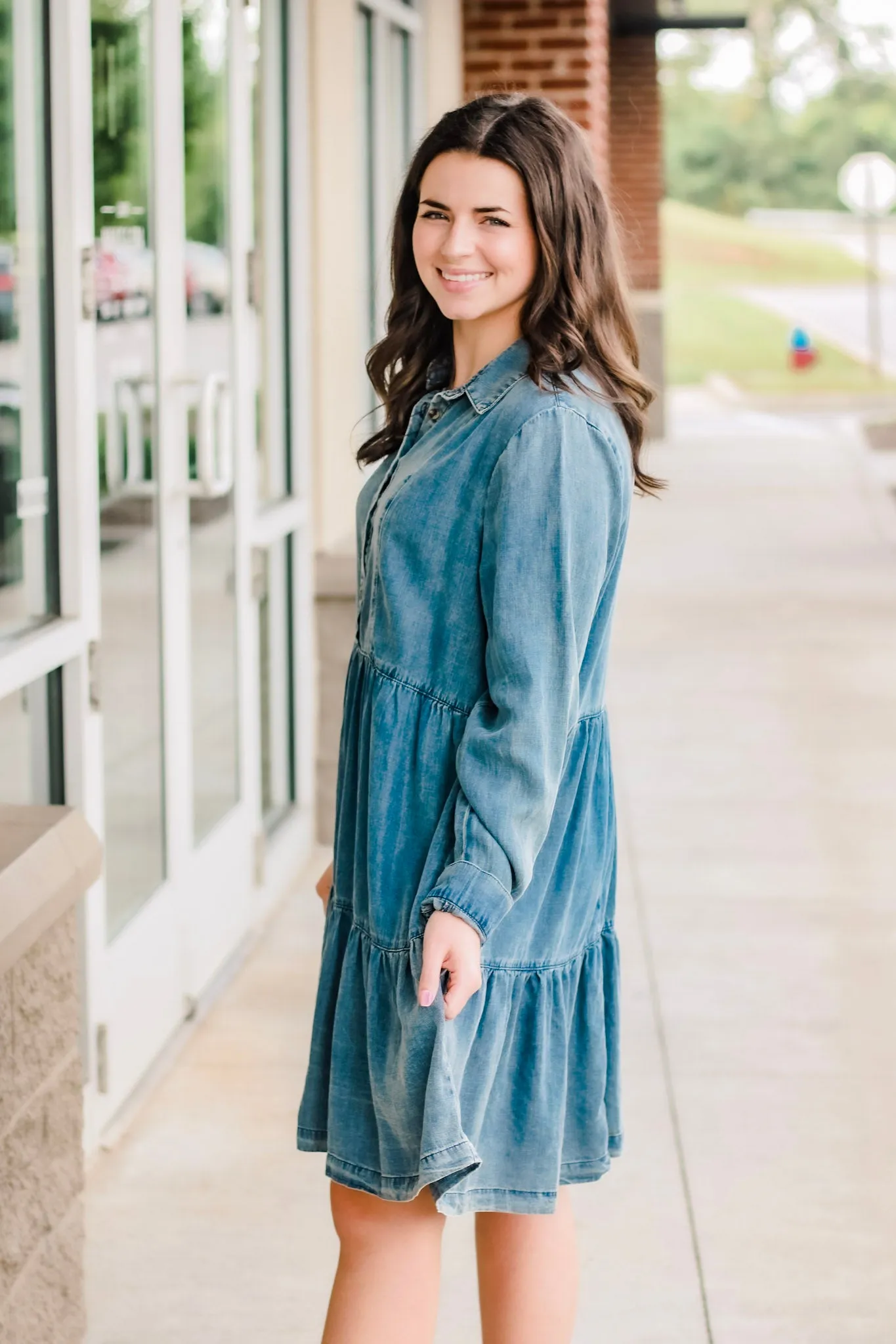 Always Need Another One Long Sleeve Denim Dress