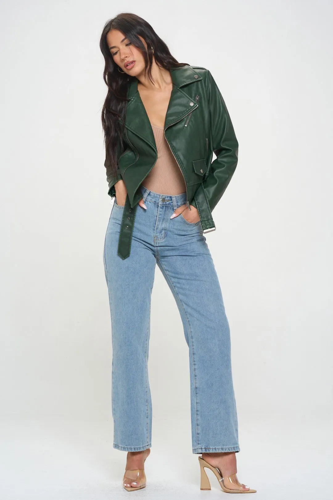 Asymmetric Belt Jacket