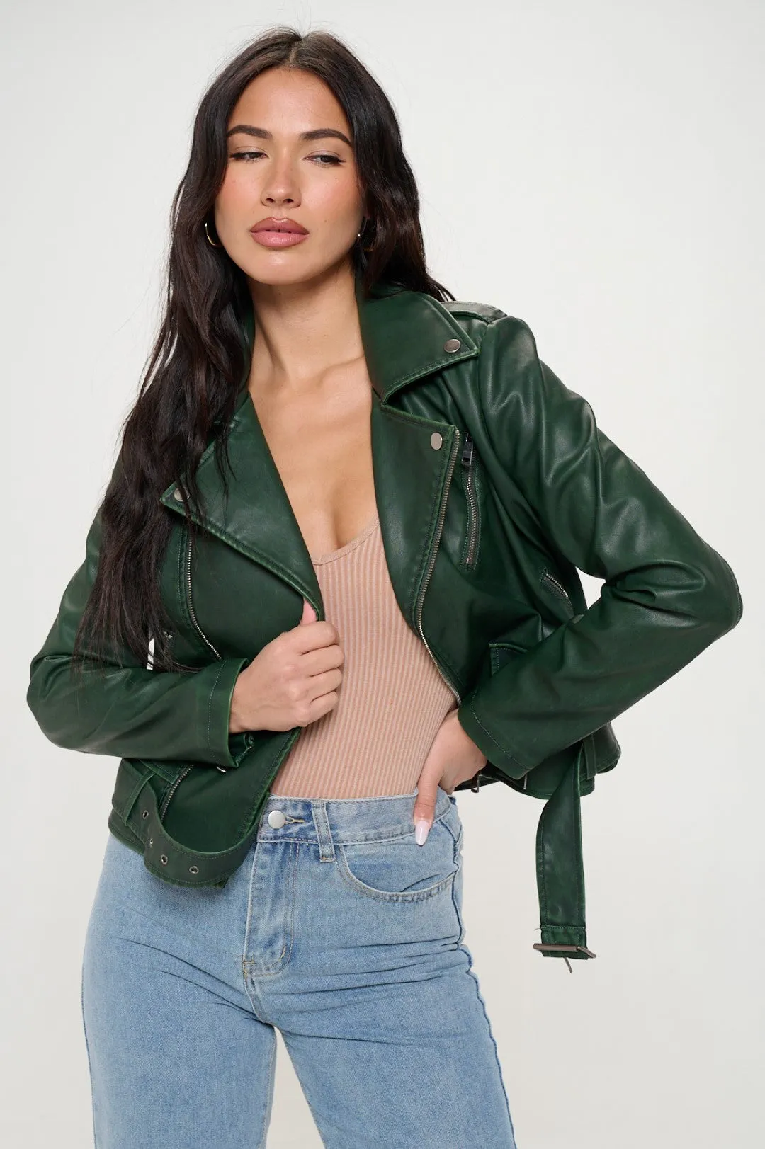 Asymmetric Belt Jacket
