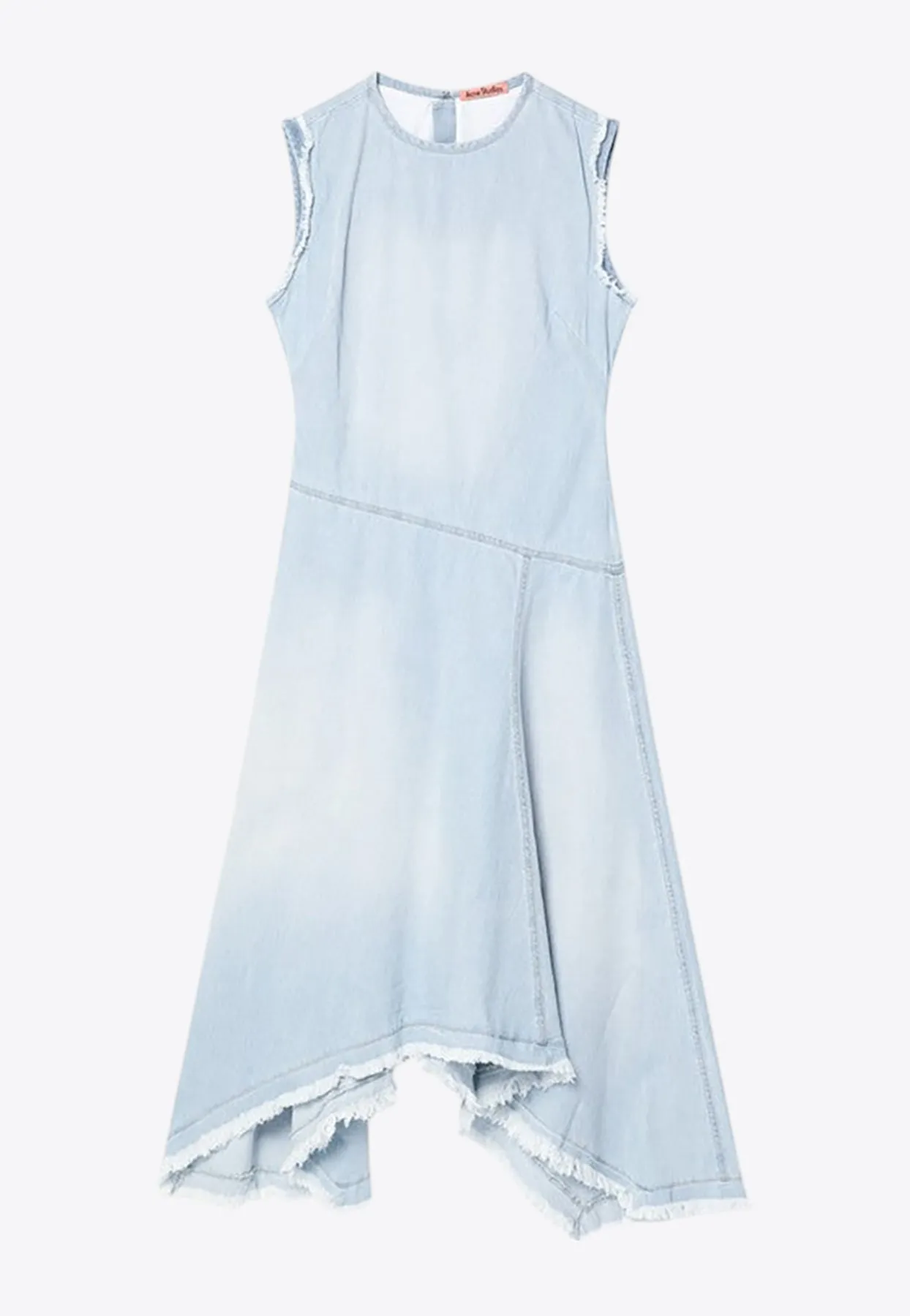 Asymmetric Faded Denim Dress