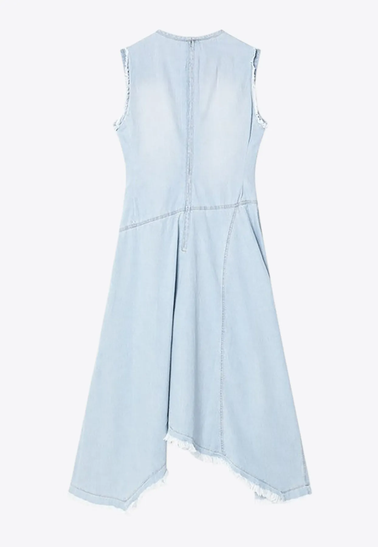 Asymmetric Faded Denim Dress