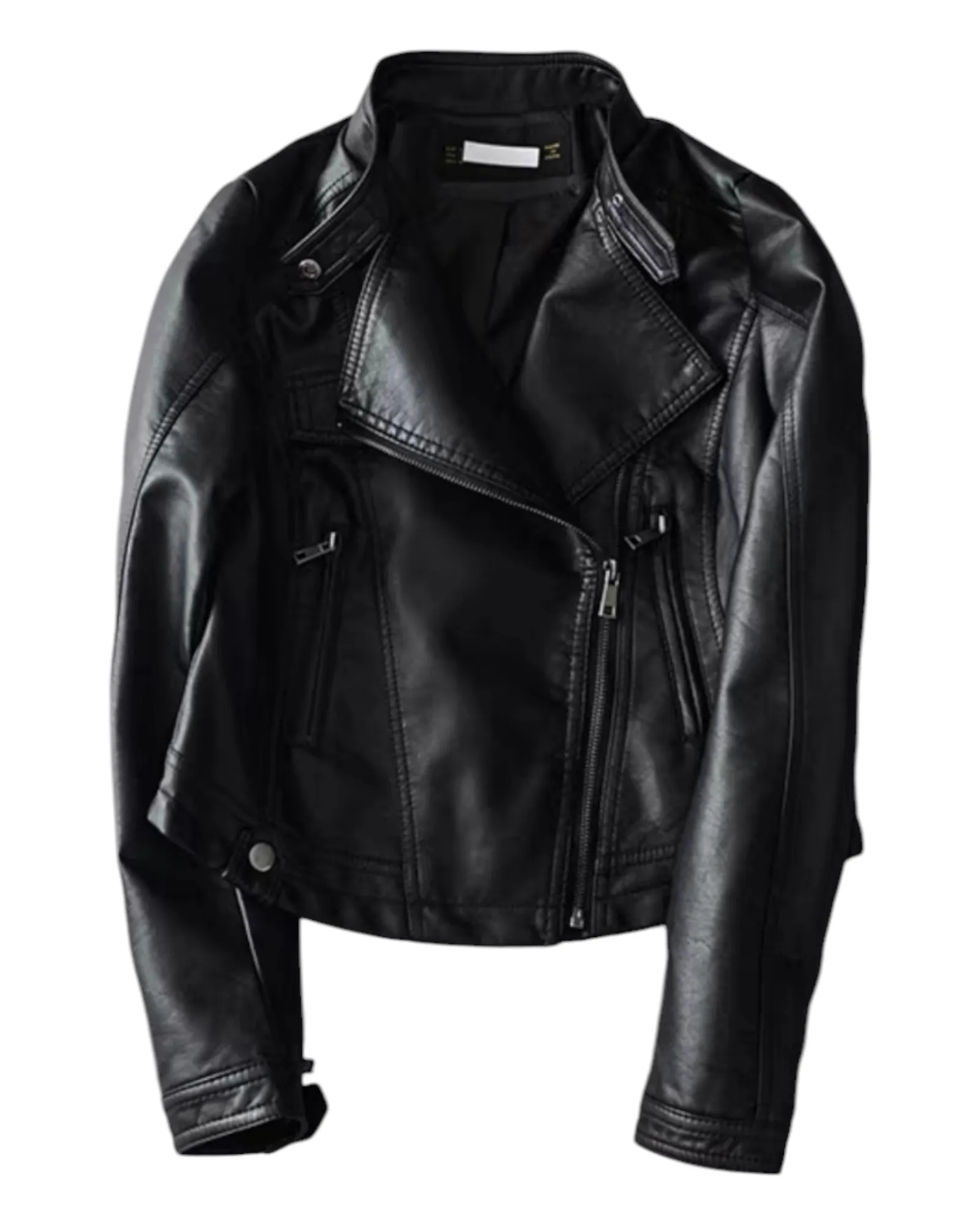 Asymmetrical Style Leather Biker Jacket