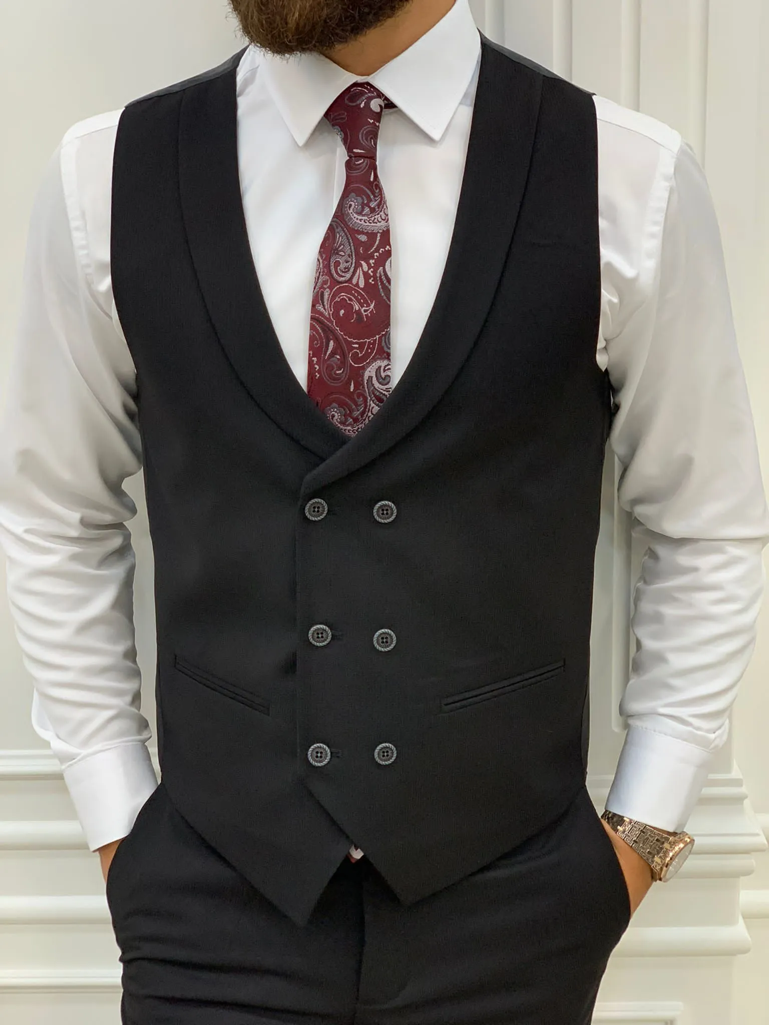 Austin Black Slim Fit Peak Lapel Suit – Versatile Elegance for Every Occasion