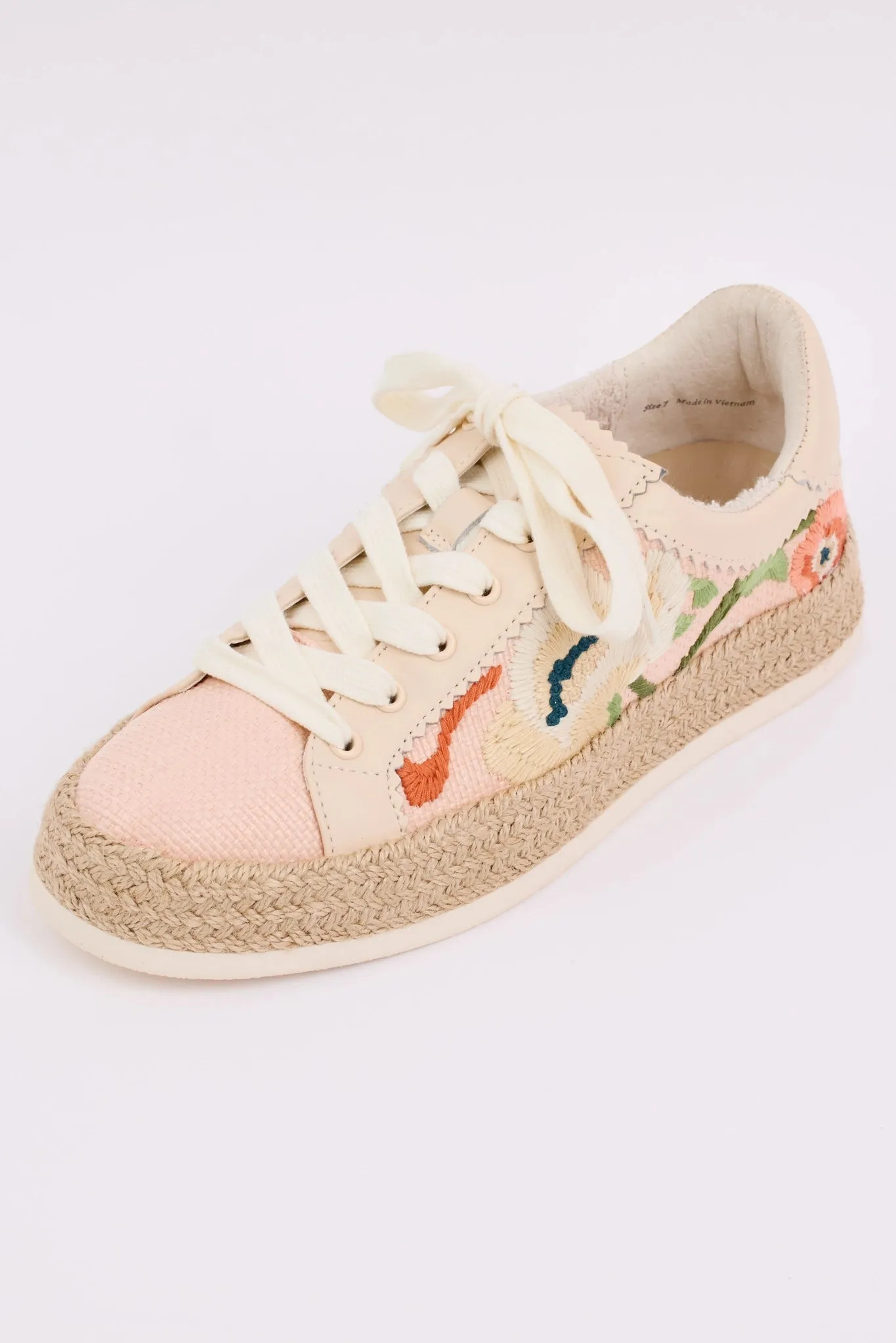 Azalia Sneaker-Pink Floral Raffia  by Dolce Vita