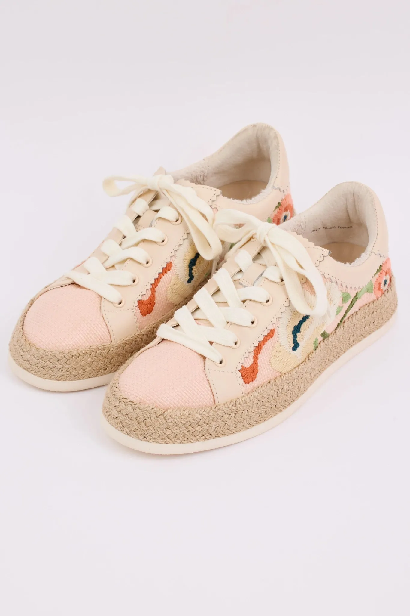 Azalia Sneaker-Pink Floral Raffia  by Dolce Vita