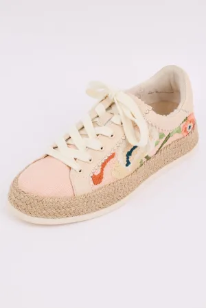 Azalia Sneaker-Pink Floral Raffia  by Dolce Vita