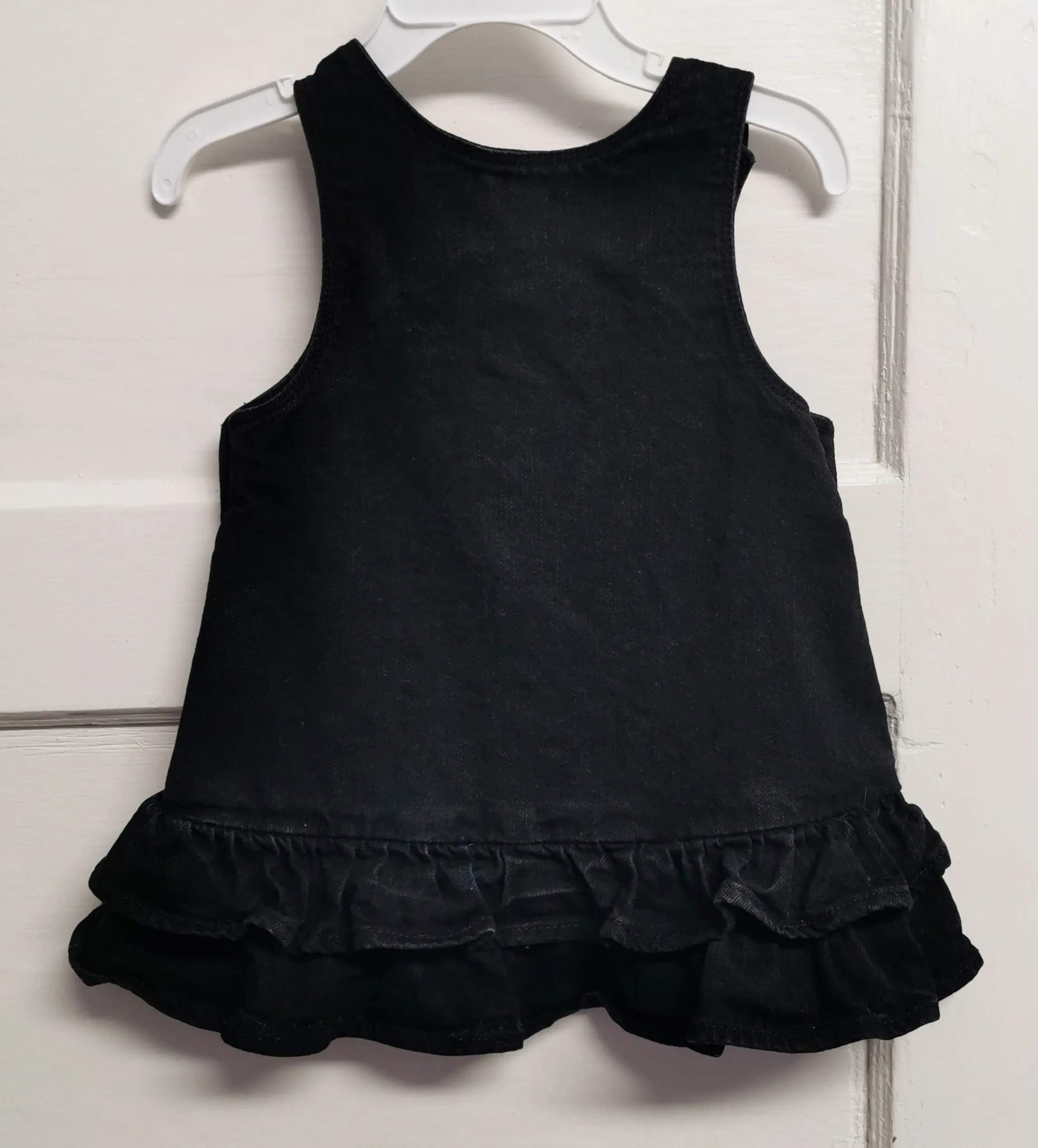 BABY GIRL SIZE 12/18 MONTHS - Baby GAP, Black Denim, Overall Dress VGUC B38