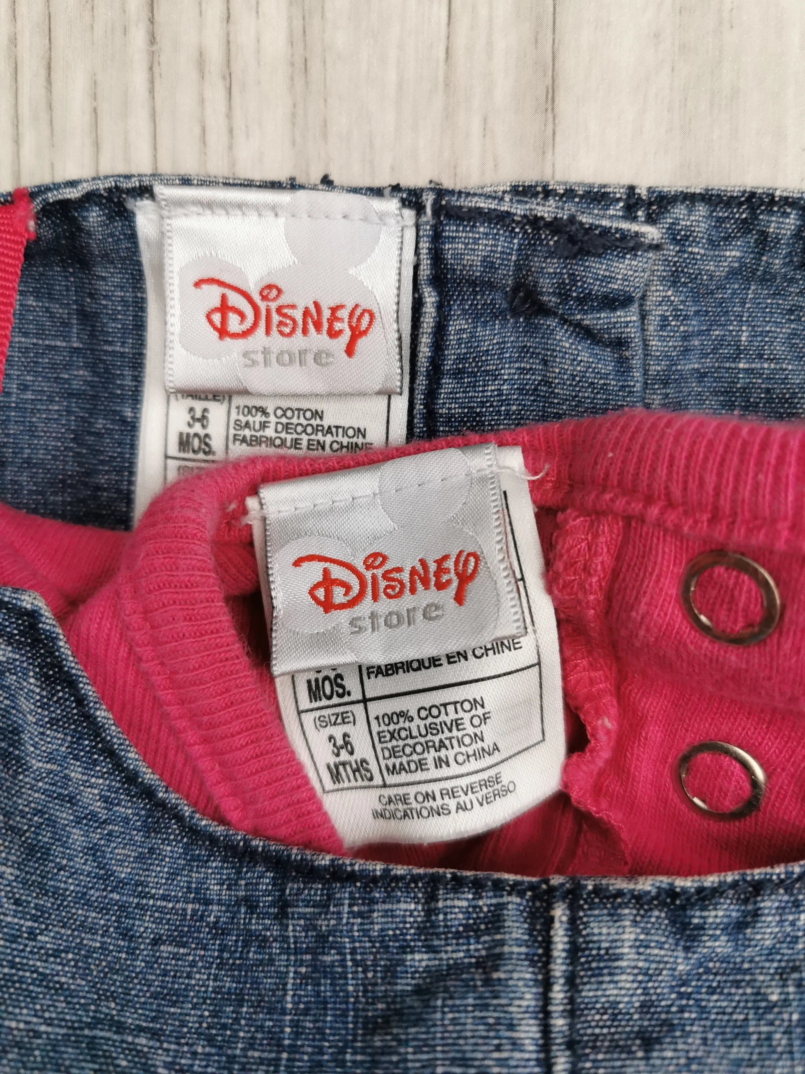 BABY GIRL SIZE 3/6 MONTHS - DISNEY, 2 Piece Matching Denim Dress Set EUC B24