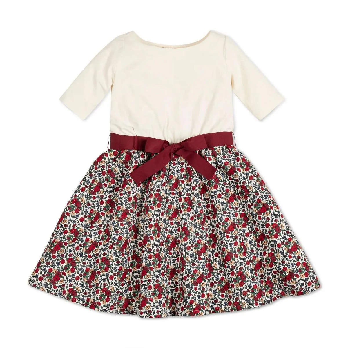 Baby Lightweight Blocked Skater Dress - Holiday Multi Floral