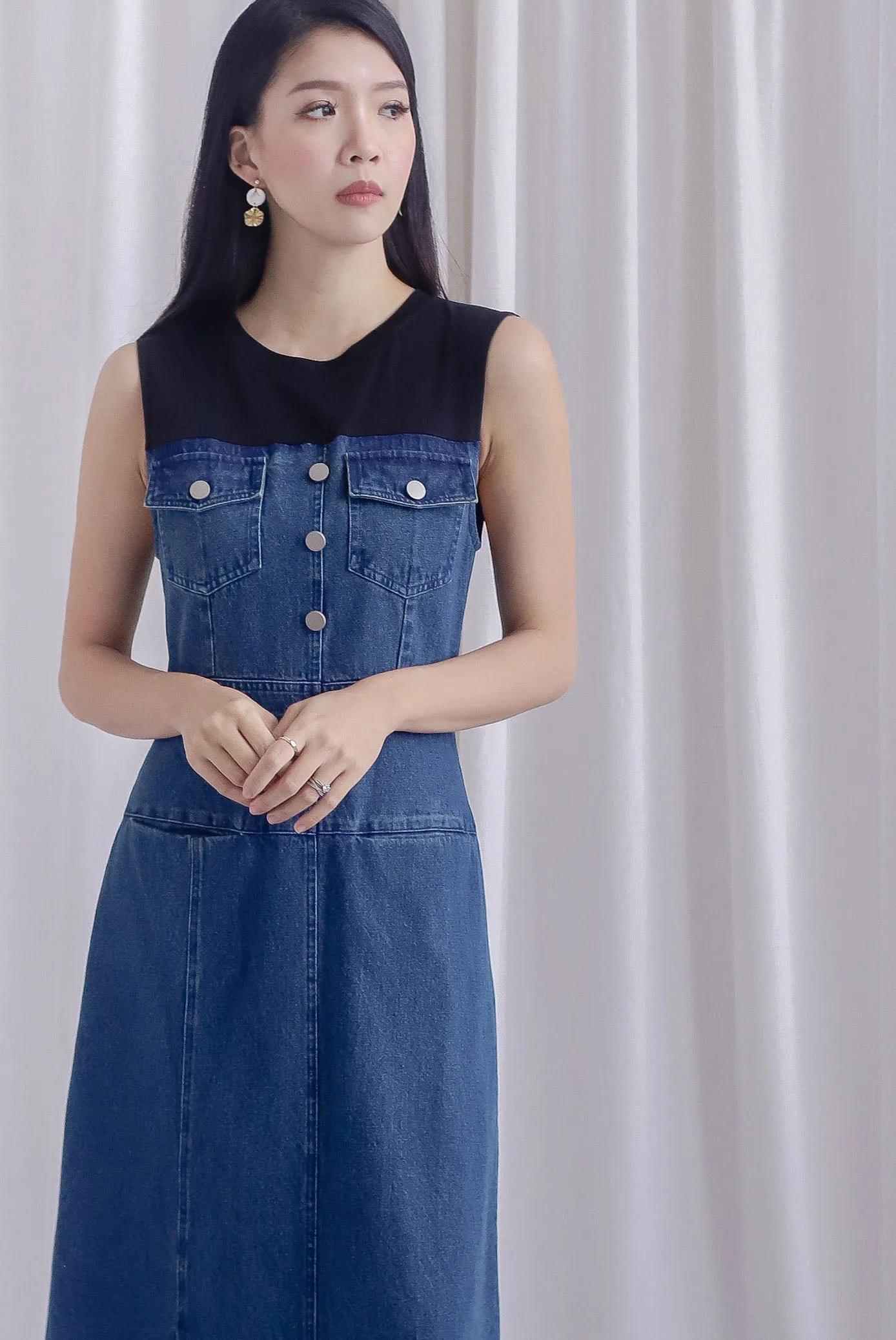 Baker Contrast Denim Dress