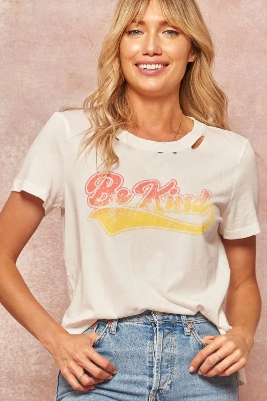 Be Kind Vintage Distressed Tee