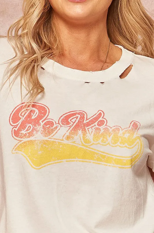 Be Kind Vintage Distressed Tee