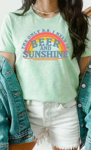 Beer and Sunshine Rainbow Graphic Tee PLUS