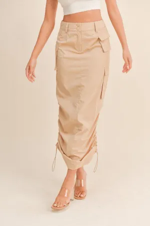Beige Pocket Cargo Skirt