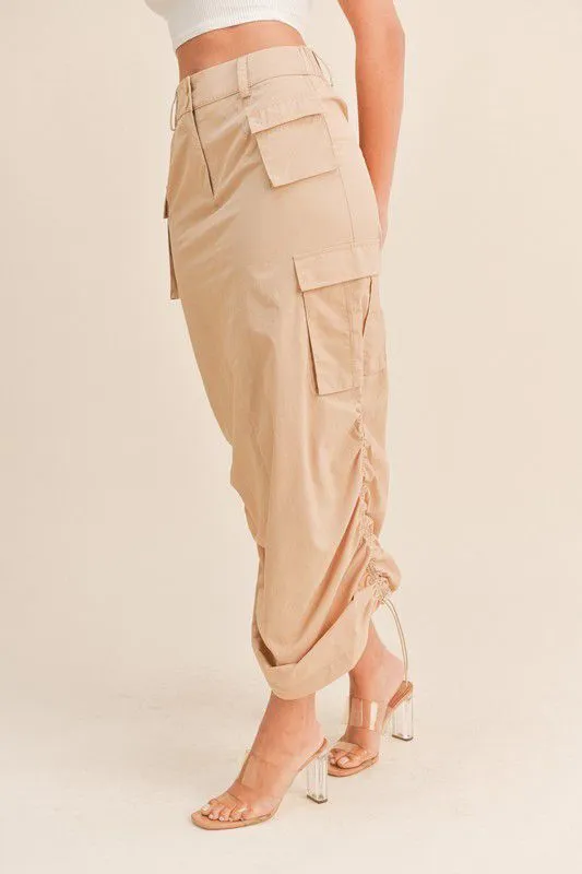Beige Pocket Cargo Skirt