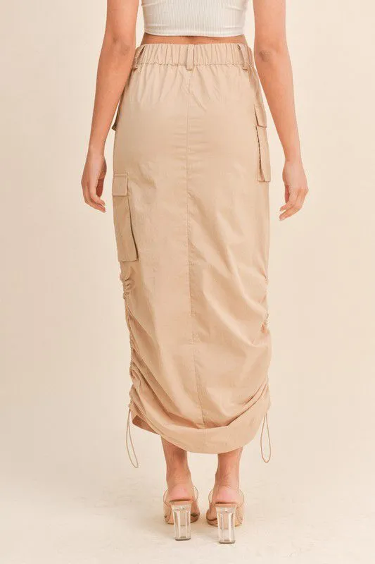Beige Pocket Cargo Skirt