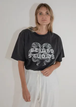 Beiged Vintage Snake Tee