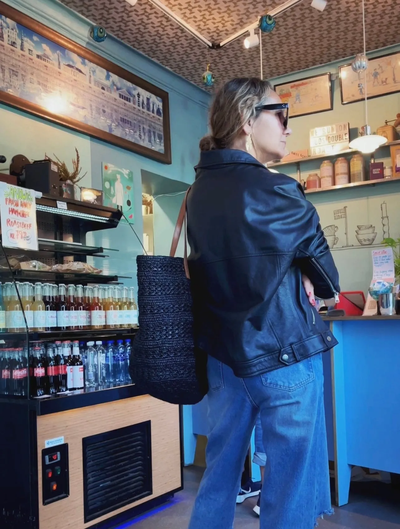 BIKER LEATHER JACKET - BLACK