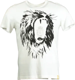 Billionaire White Lion Print T-Shirt UK S