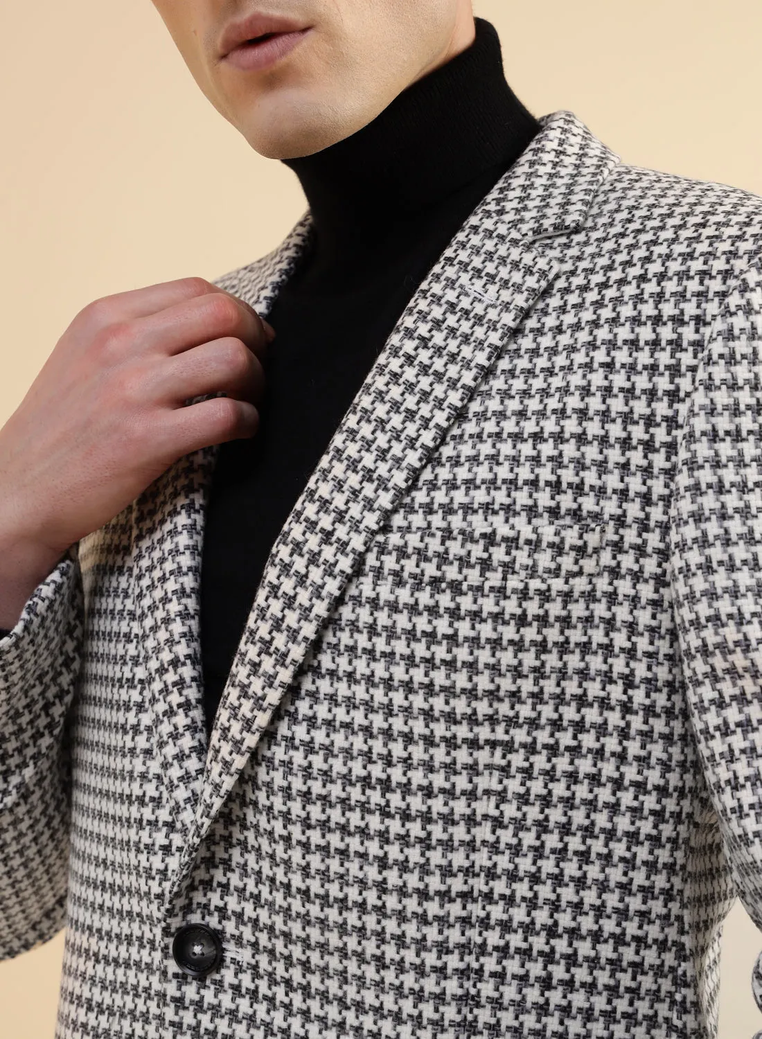 Black & White Tweed Houndstooth Jacket