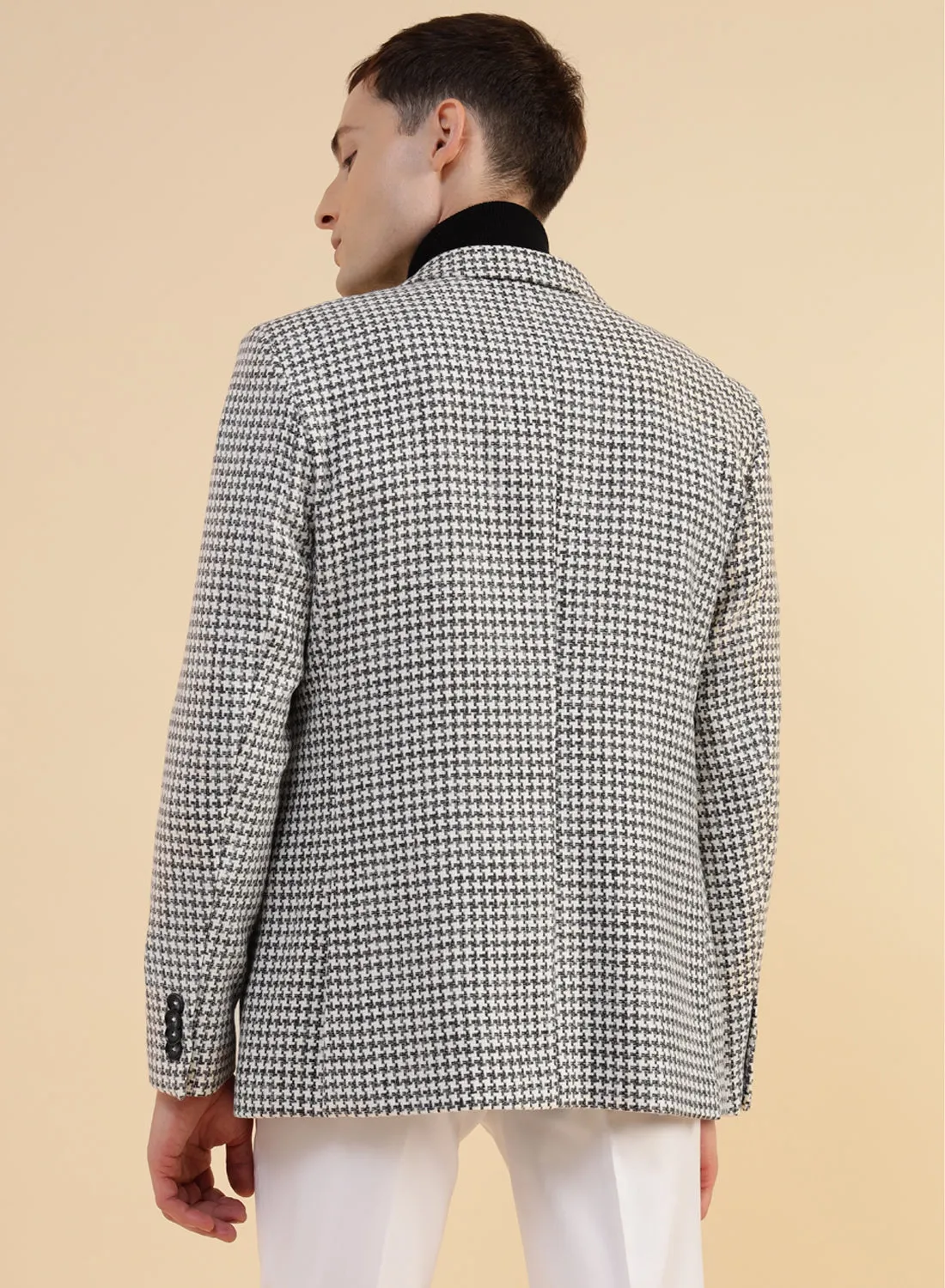Black & White Tweed Houndstooth Jacket