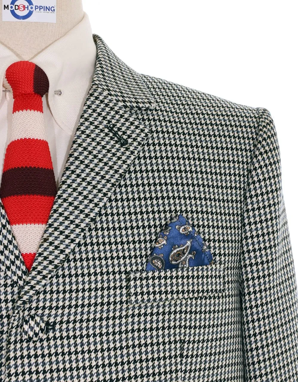Black and Grey Large Houndstooth Blazer