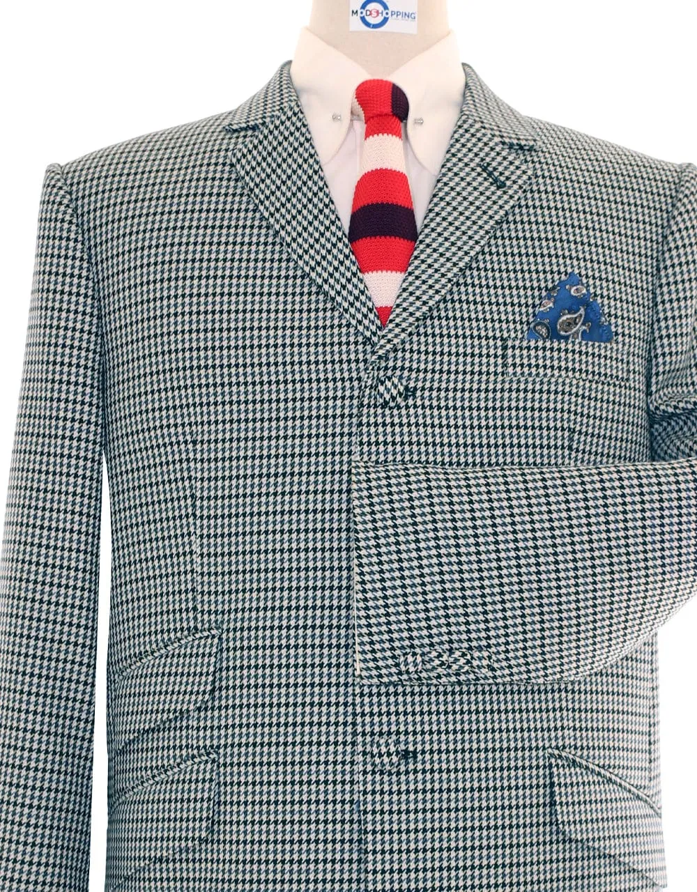 Black and Grey Large Houndstooth Blazer