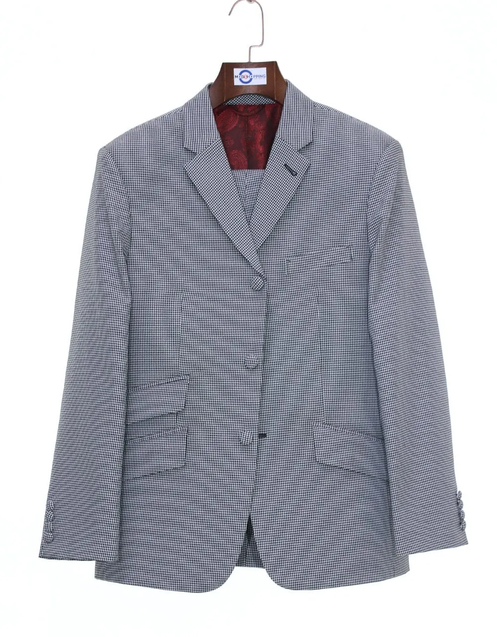 Black and White Small Houndstooth Blazer