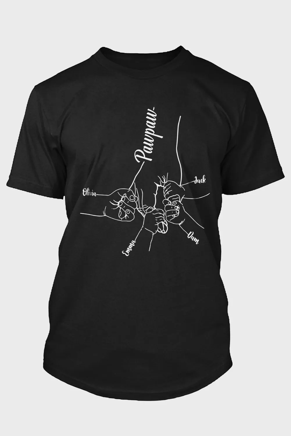 Black Father's Day Hands Graphic Print Crewneck Men's T Shirt