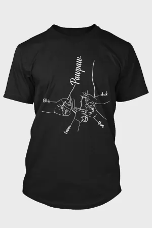 Black Father's Day Hands Graphic Print Crewneck Men's T Shirt