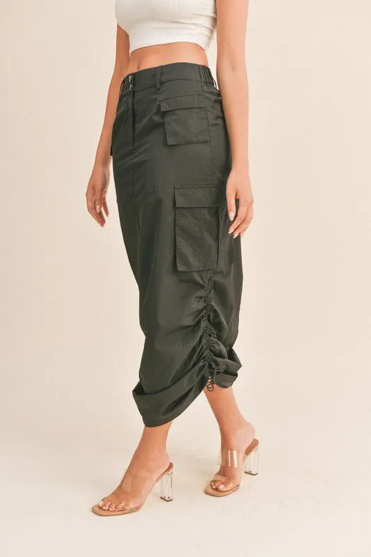 Black Pocket Cargo Skirt
