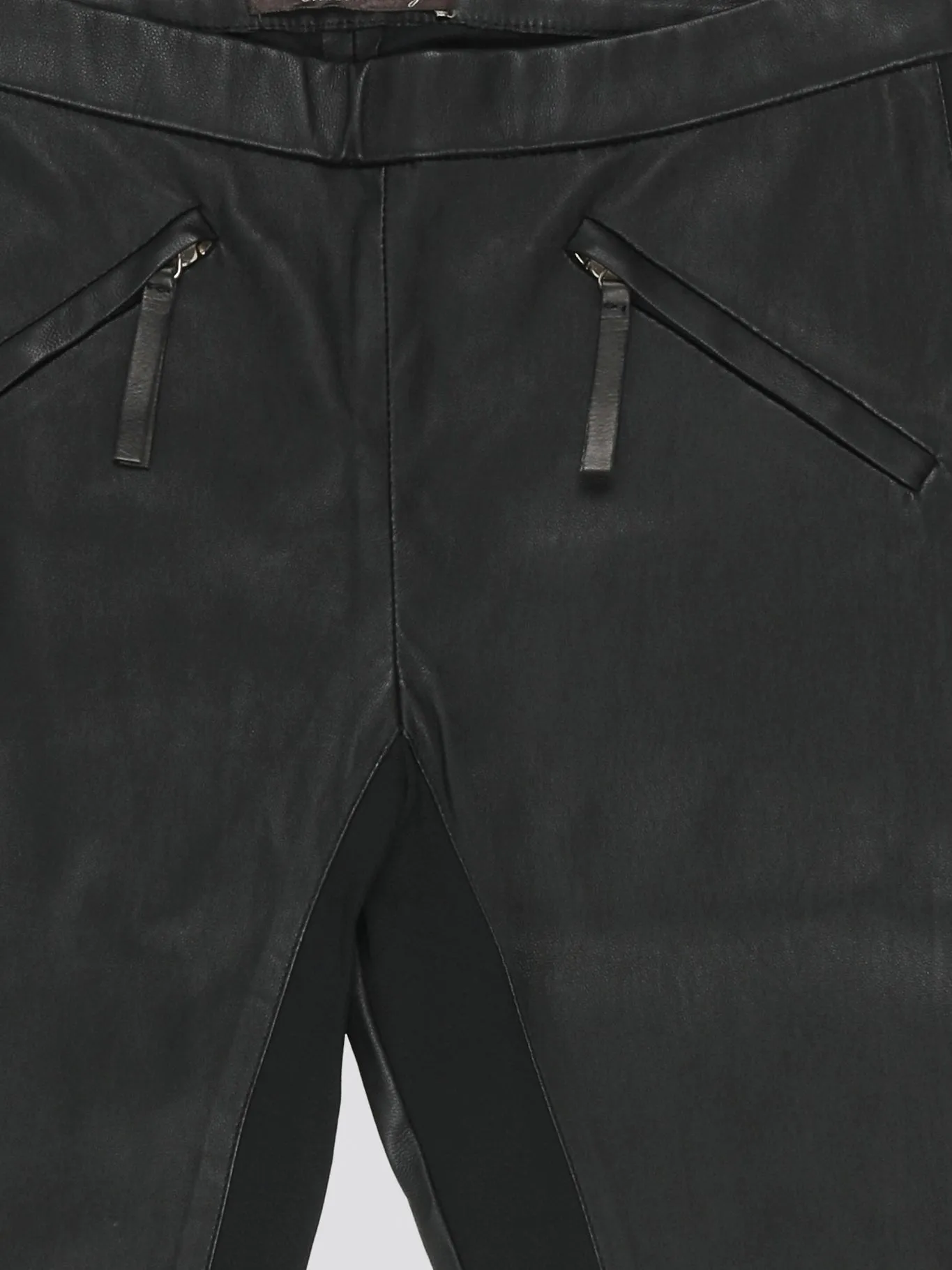 Black Slim Fit Leather Pants