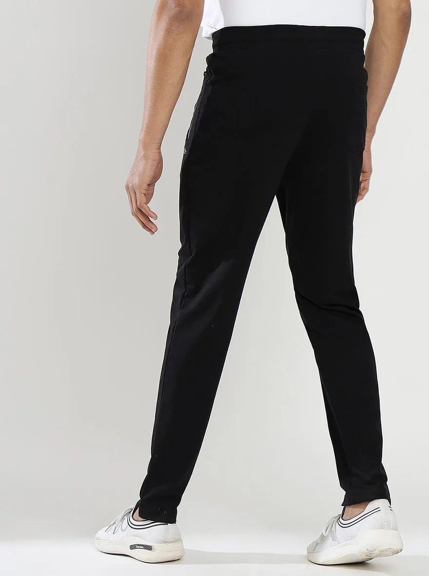 Black Solid Slim Fit Track Pant | JadeBlue