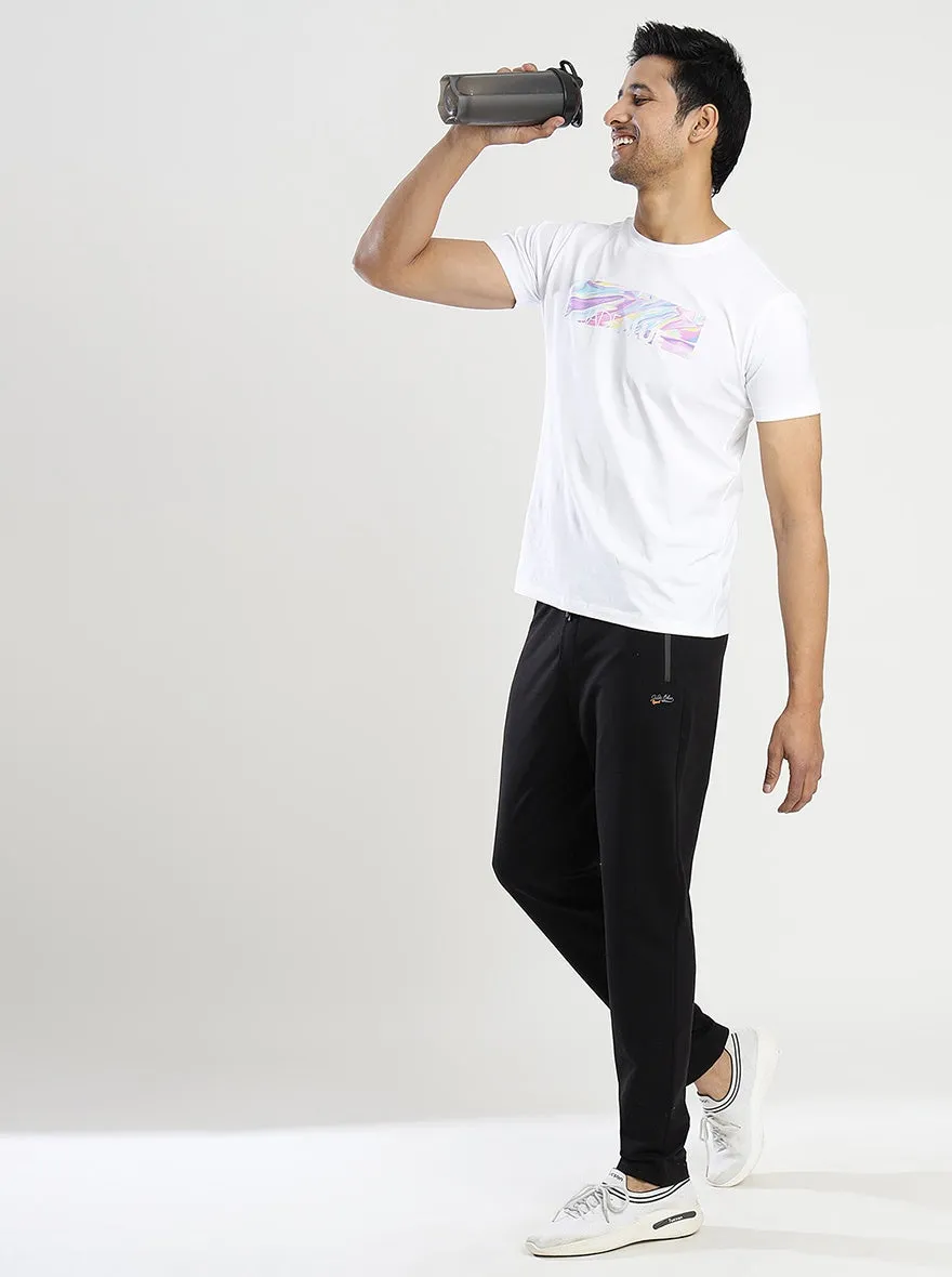 Black Solid Slim Fit Track Pant | JadeBlue