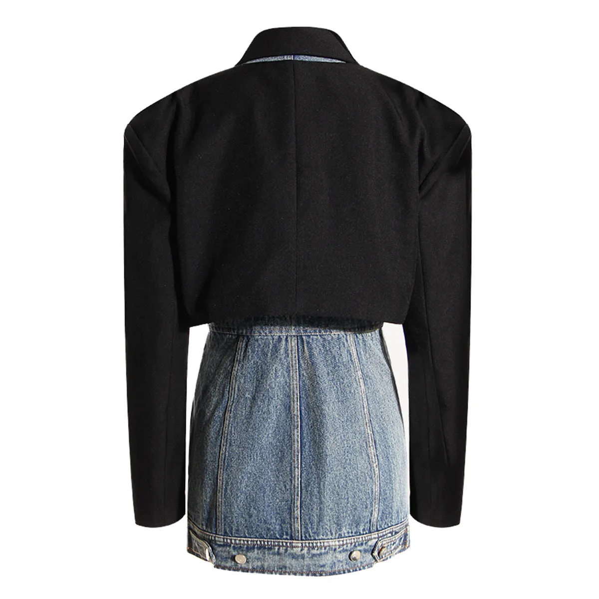 Blazer Matching Denim Dress Skirt Set