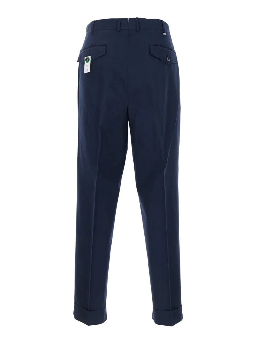Blue Pants With Pleats