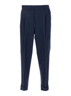 Blue Pants With Pleats
