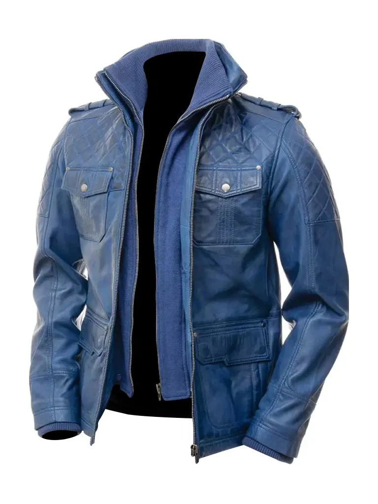 Blue Vintage Leather jacket
