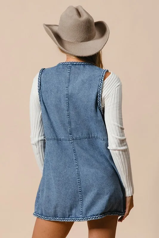 BOHO BANDED DENIM VEST