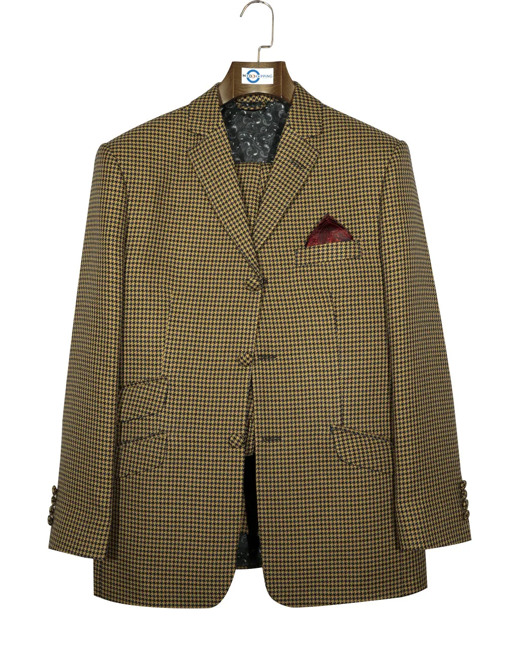 Brown and Black Large Houndstooth Blazer