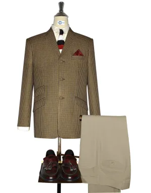 Brown and Black Large Houndstooth Blazer