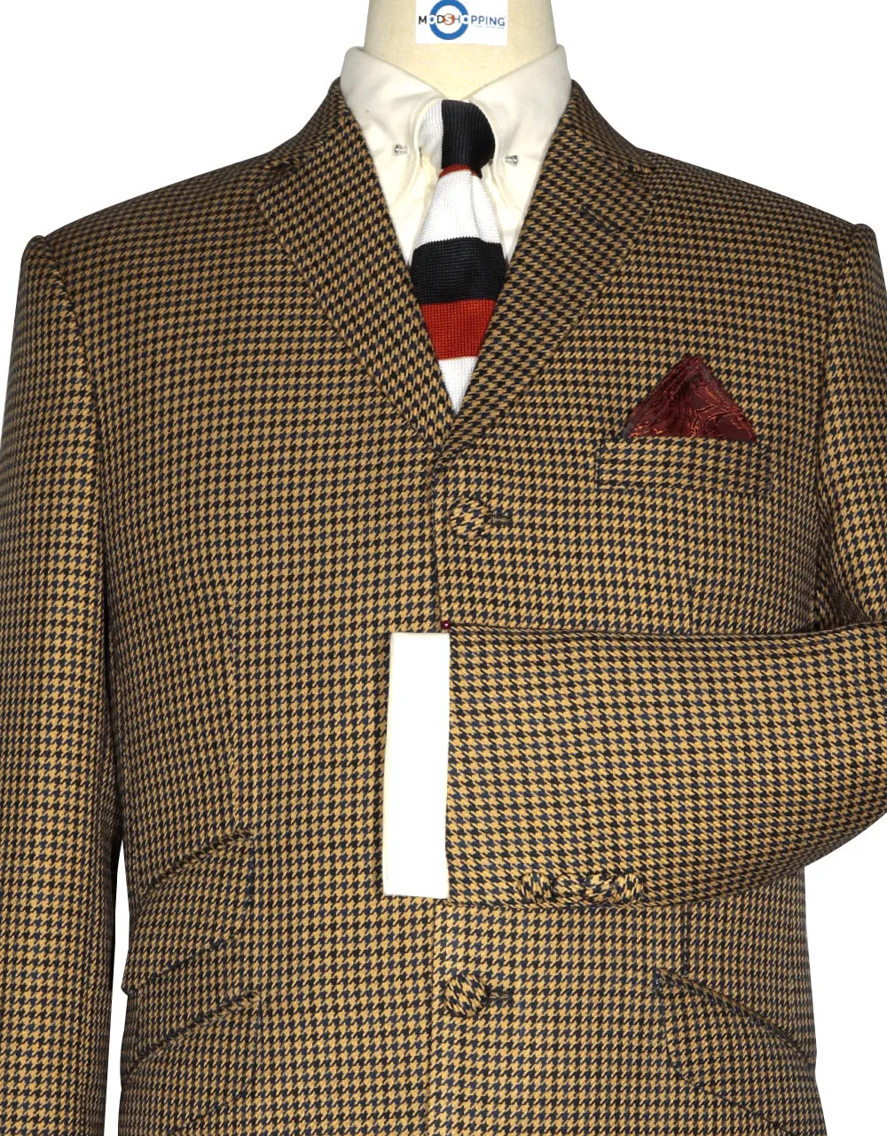 Brown and Black Large Houndstooth Blazer